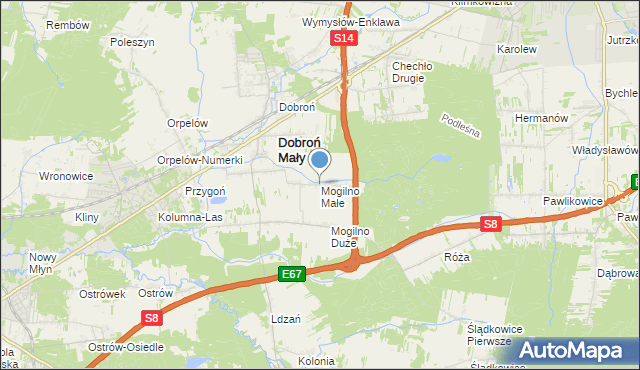 mapa Mogilno Małe, Mogilno Małe na mapie Targeo